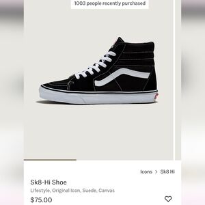 Vans Sk8-Hi Black and White Sneakers